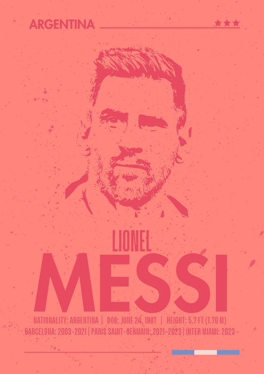 Silhouette Messi Portrait Print