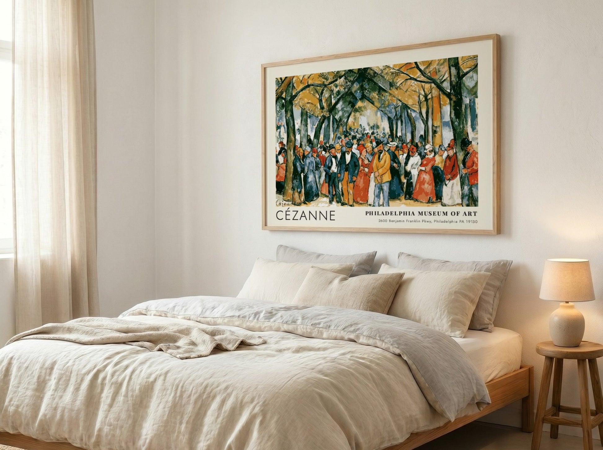 Wall art poster featuring Cézanne artwork from the Philadelphia Museum of Art exhibition display.