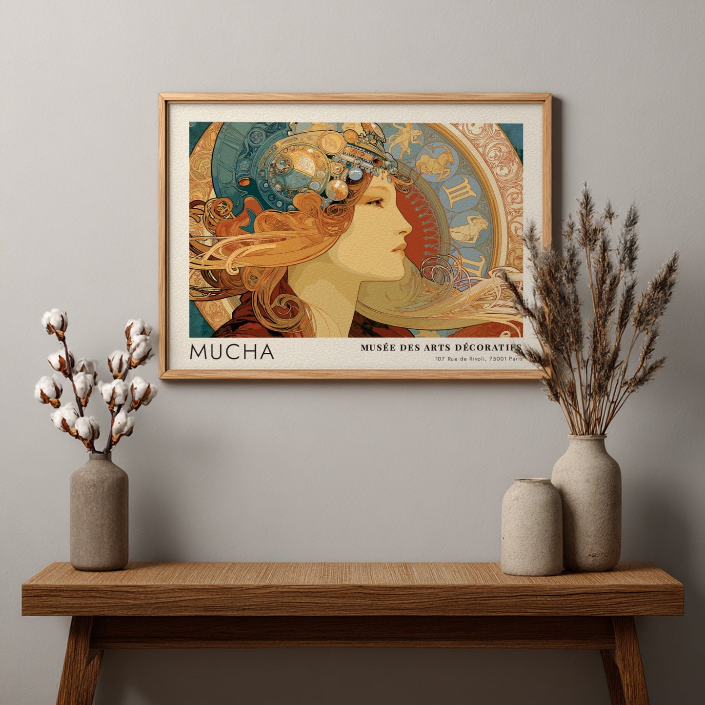 Wall art poster featuring Mucha Musee des Arts Decoratifs Les Heures du Jour design