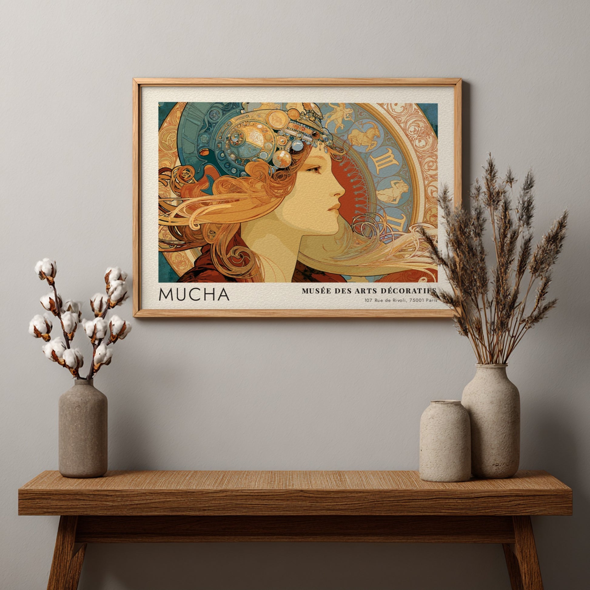 Wall art poster featuring Mucha Musee des Arts Decoratifs Les Heures du Jour design