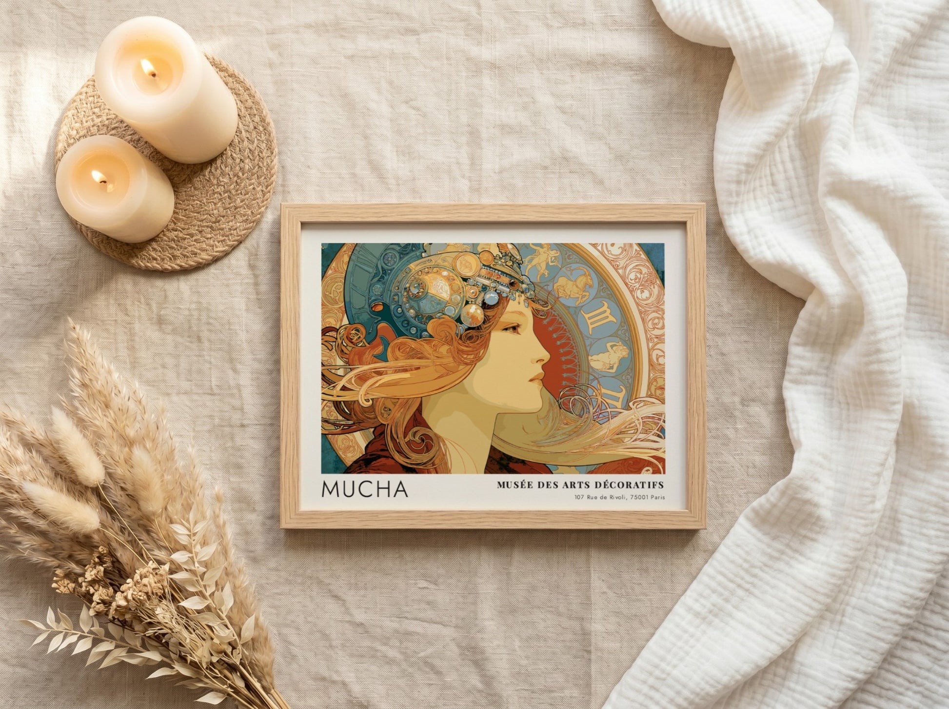 Wall art poster featuring Mucha Musee des Arts Decoratifs Les Heures du Jour design