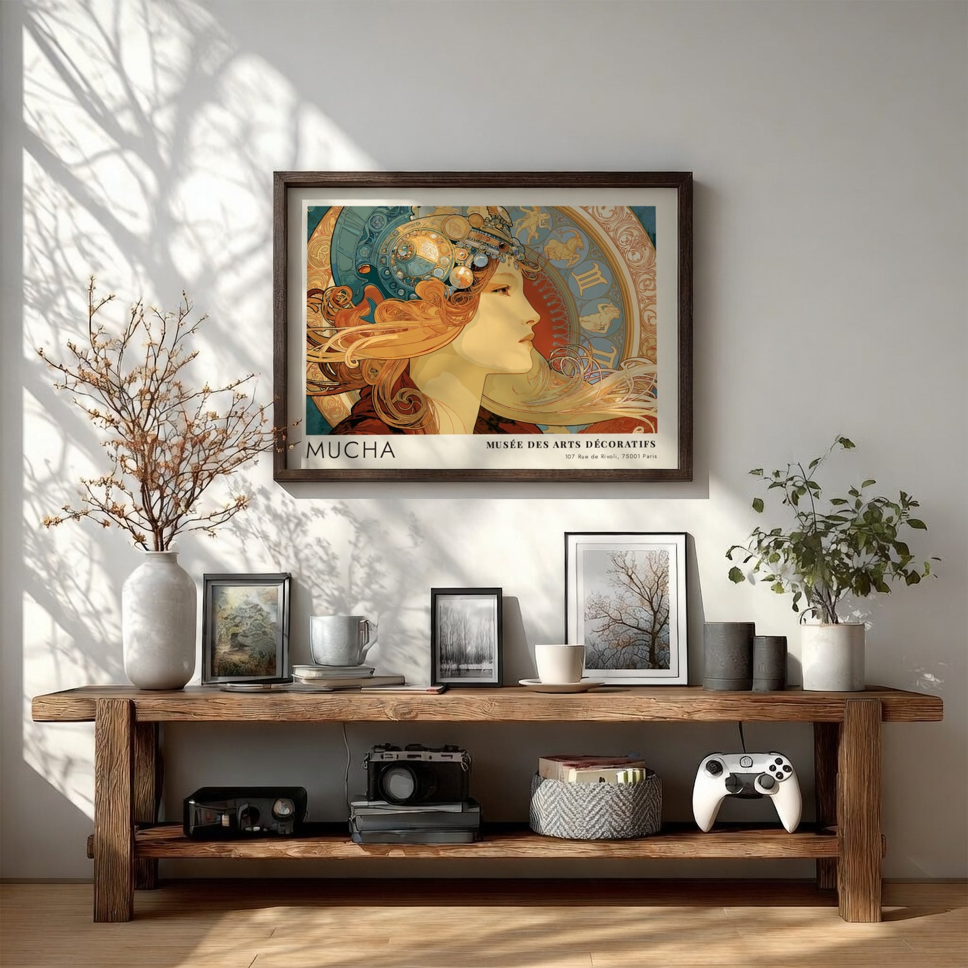 Wall art poster featuring Mucha Musee des Arts Decoratifs Les Heures du Jour design
