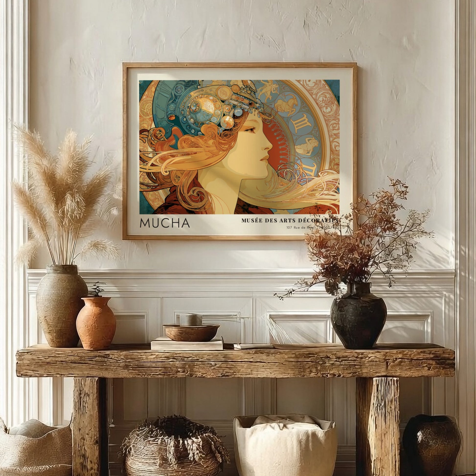 Wall art poster featuring Mucha Musee des Arts Decoratifs Les Heures du Jour design