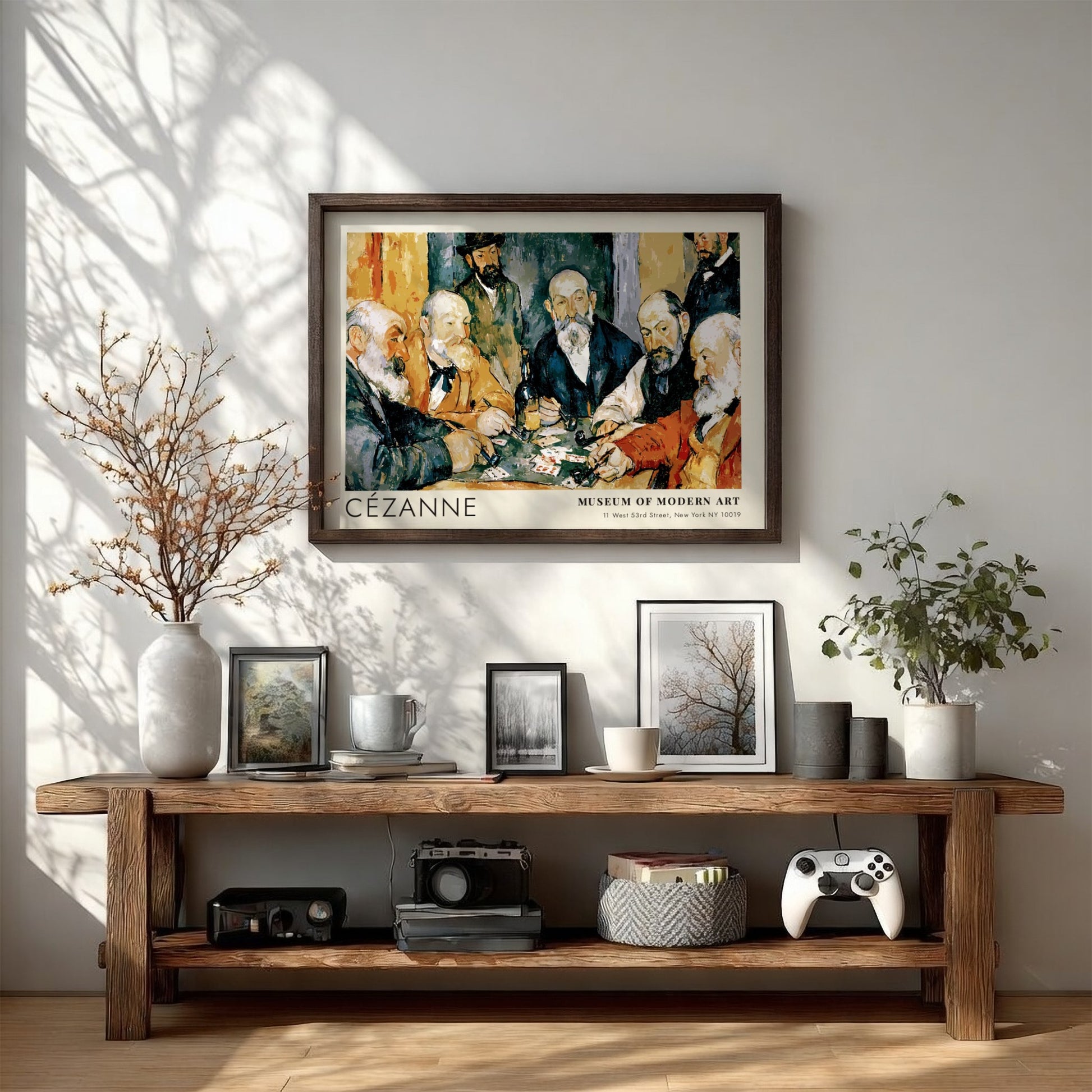 Wall art poster of Cézanne Les Joueurs de Cartes featuring men playing cards