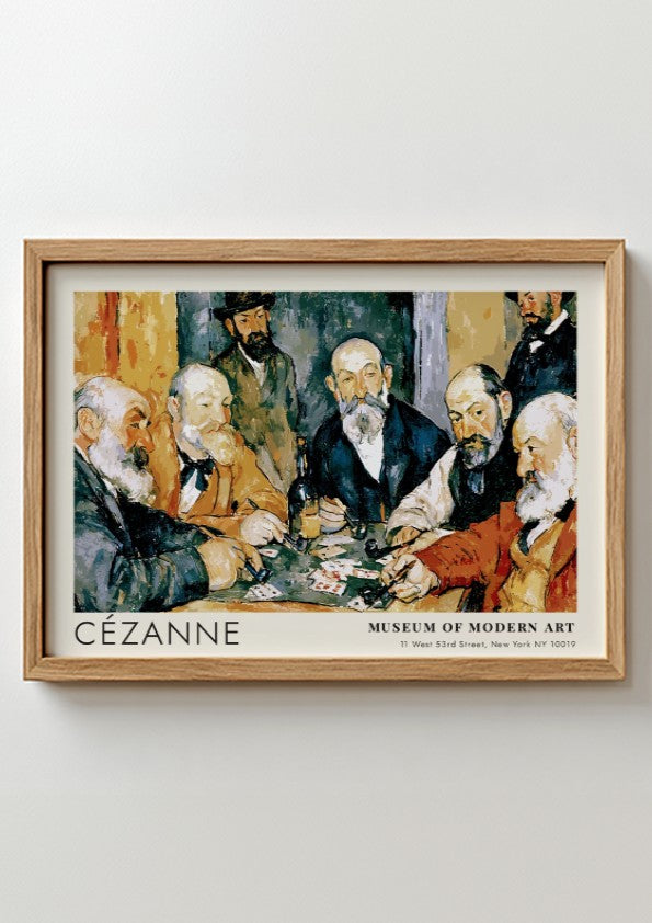 Wall art poster of Cézanne Les Joueurs de Cartes featuring men playing cards