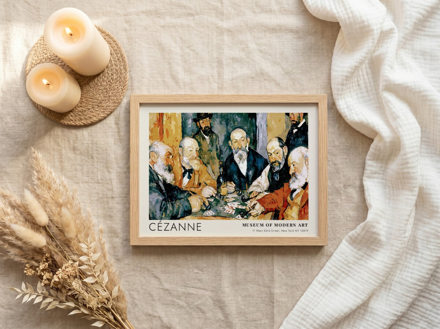 Wall art poster of Cézanne Les Joueurs de Cartes featuring men playing cards