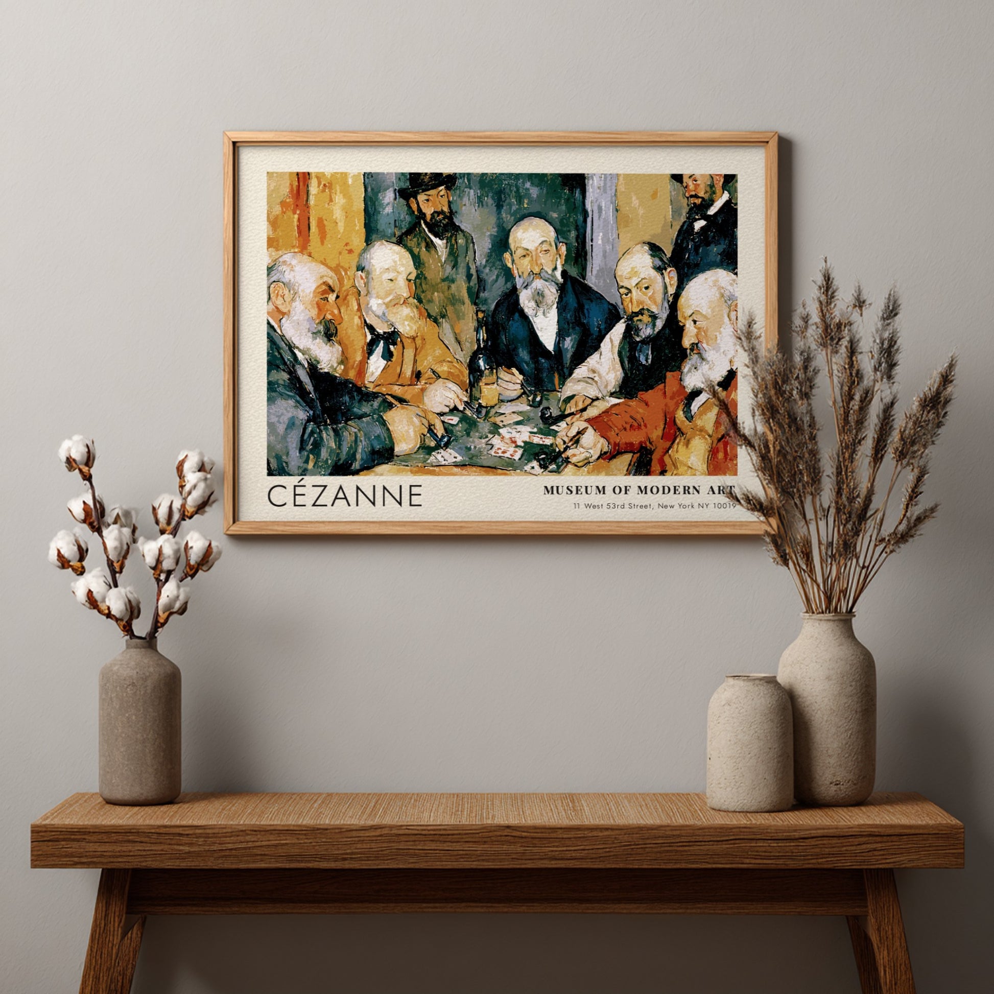 Wall art poster of Cézanne Les Joueurs de Cartes featuring men playing cards