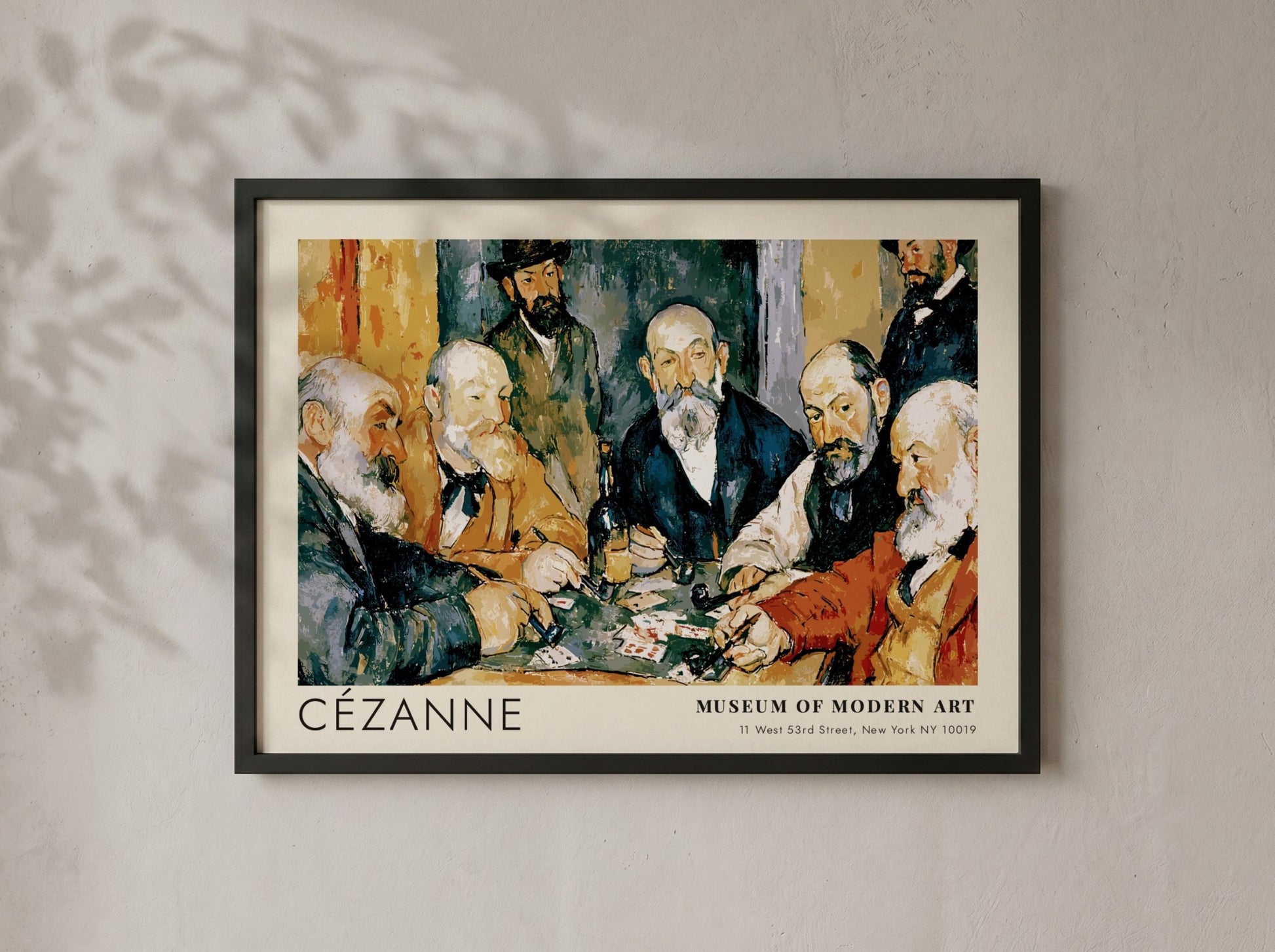 Wall art poster of Cézanne Les Joueurs de Cartes featuring men playing cards