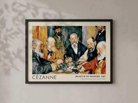 Wall art poster of Cézanne Les Joueurs de Cartes featuring men playing cards
