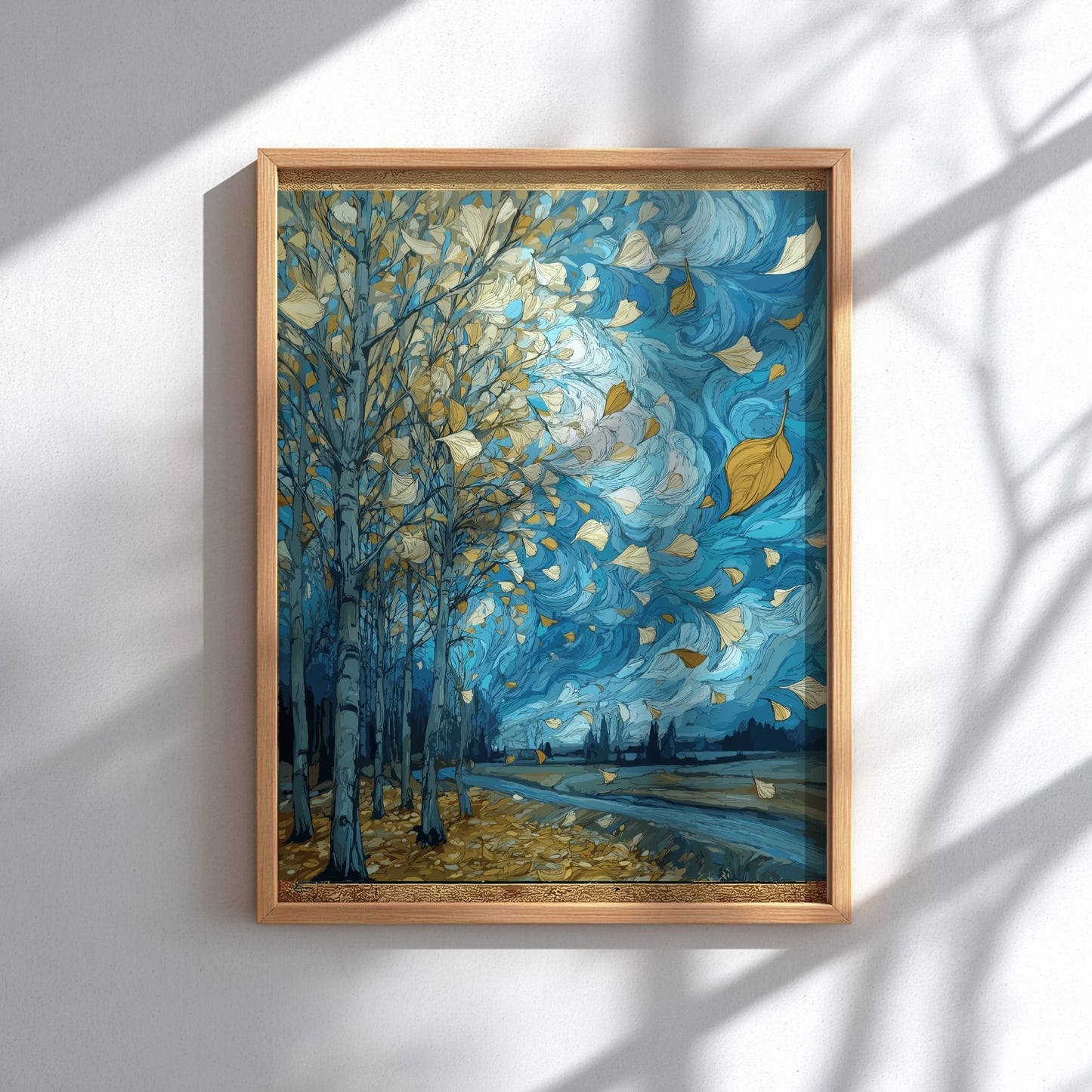 Let Go - Autumn Leaves and Soft Falling Motion Landscape Wall Art