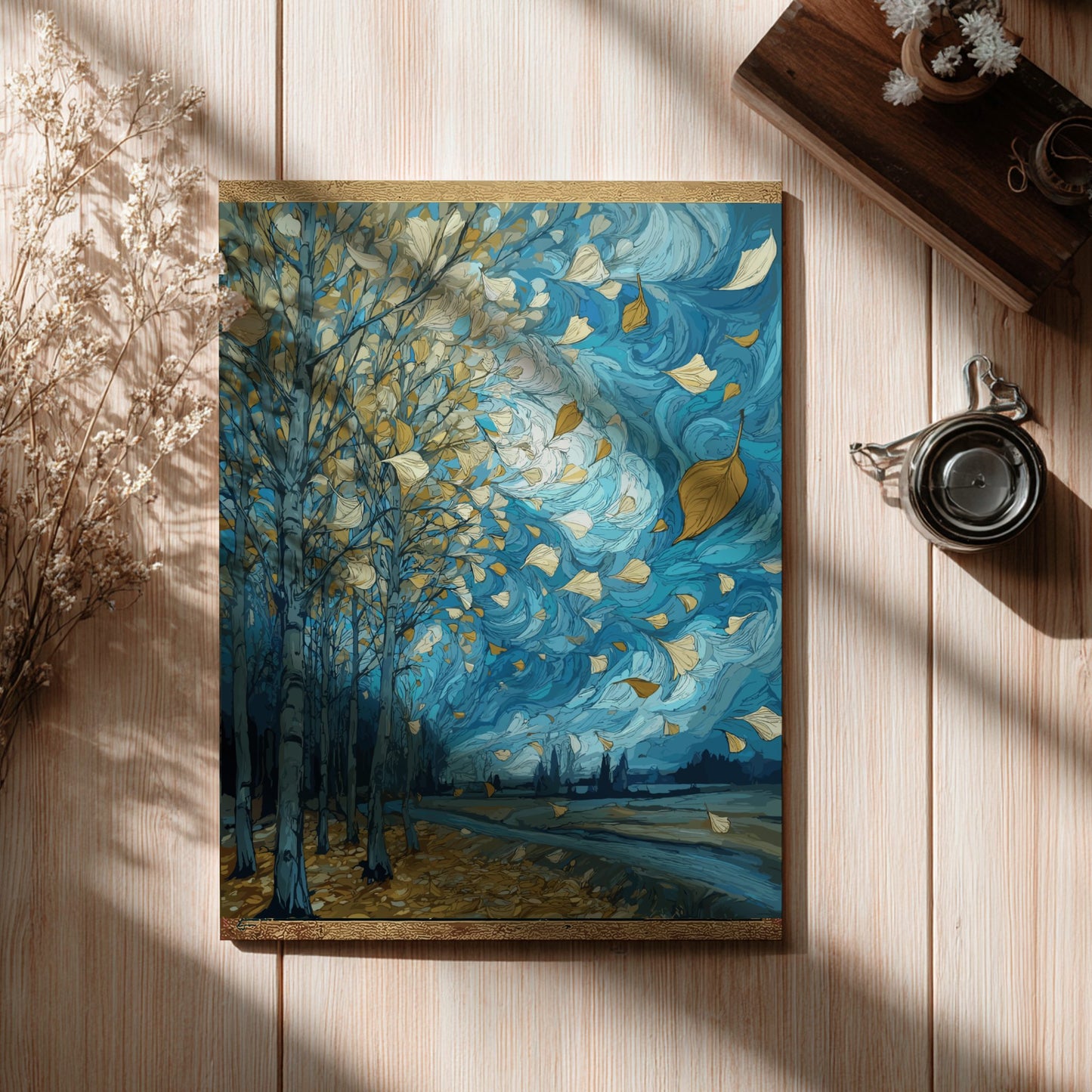 Let Go - Autumn Leaves and Soft Falling Motion Landscape Wall Art