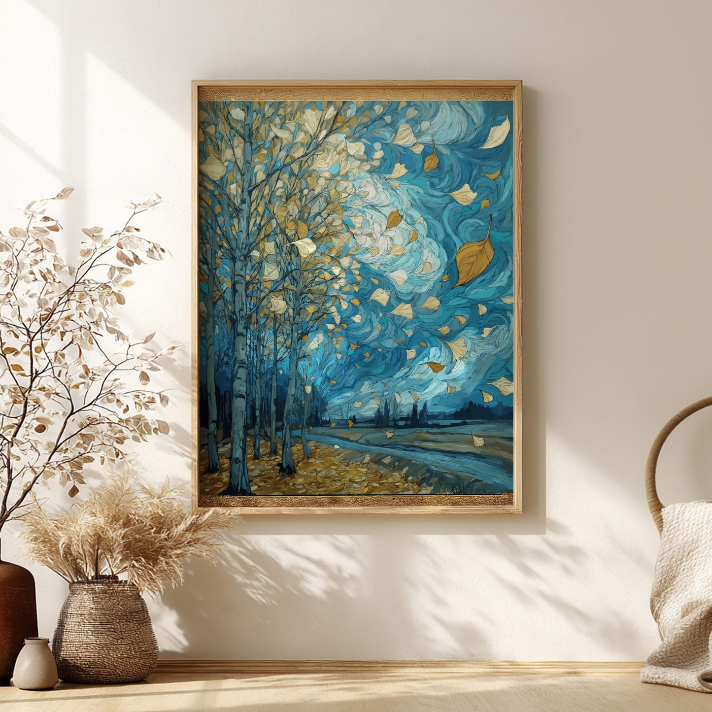 Let Go - Autumn Leaves and Soft Falling Motion Landscape Wall Art
