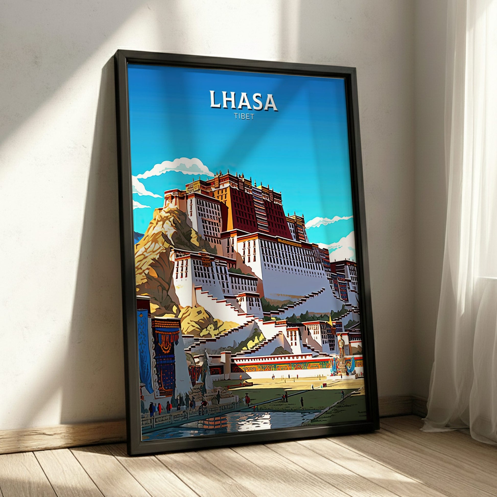 Lhasa Black Frame Poster