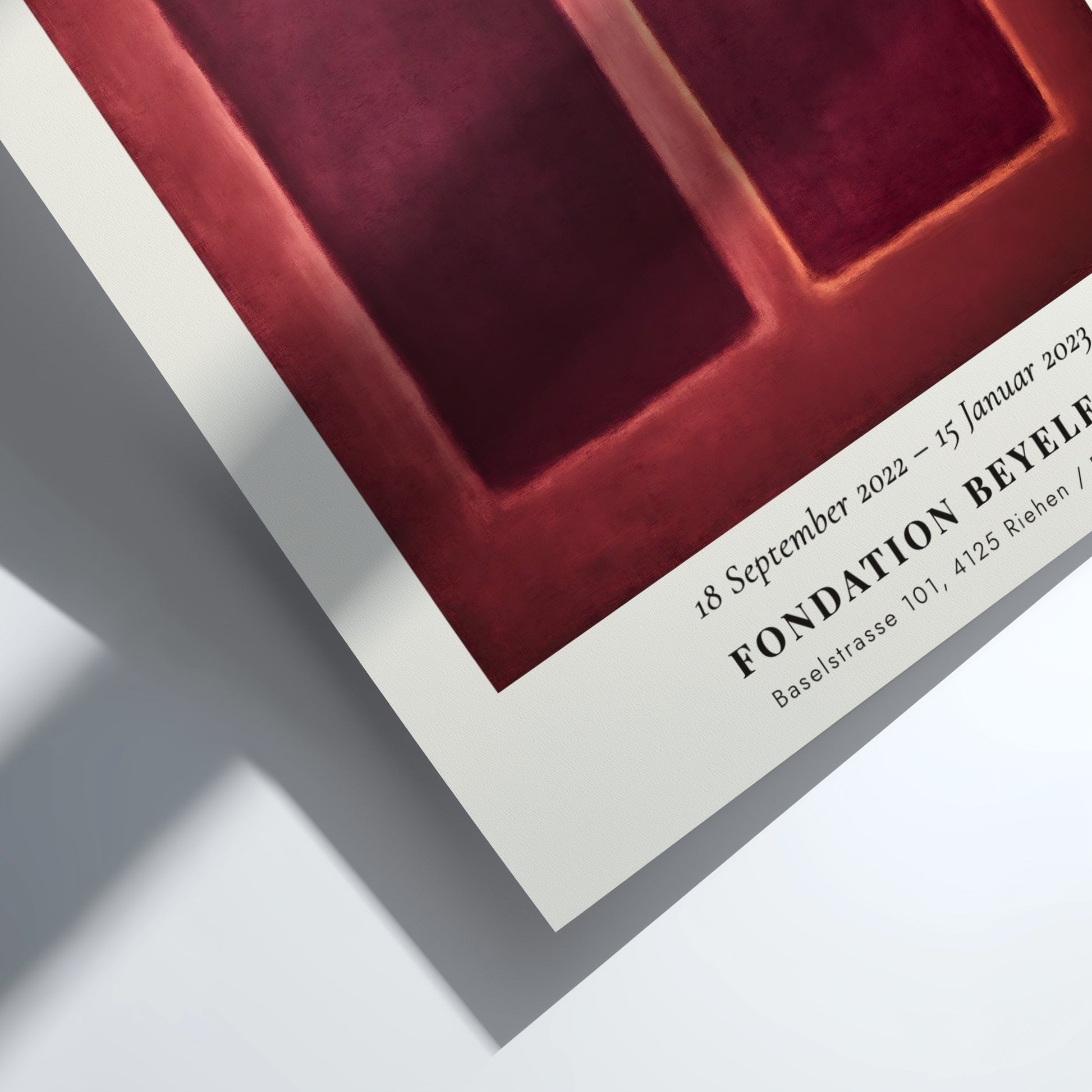 Wall art poster featuring Mark Rothko Licht und Leere with red abstract forms.