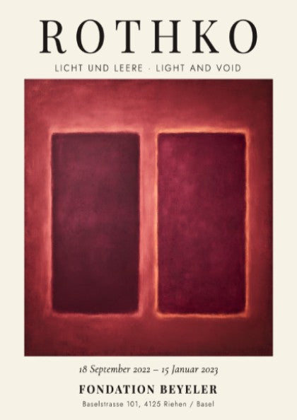 Wall art poster featuring Mark Rothko Licht und Leere with red abstract forms.