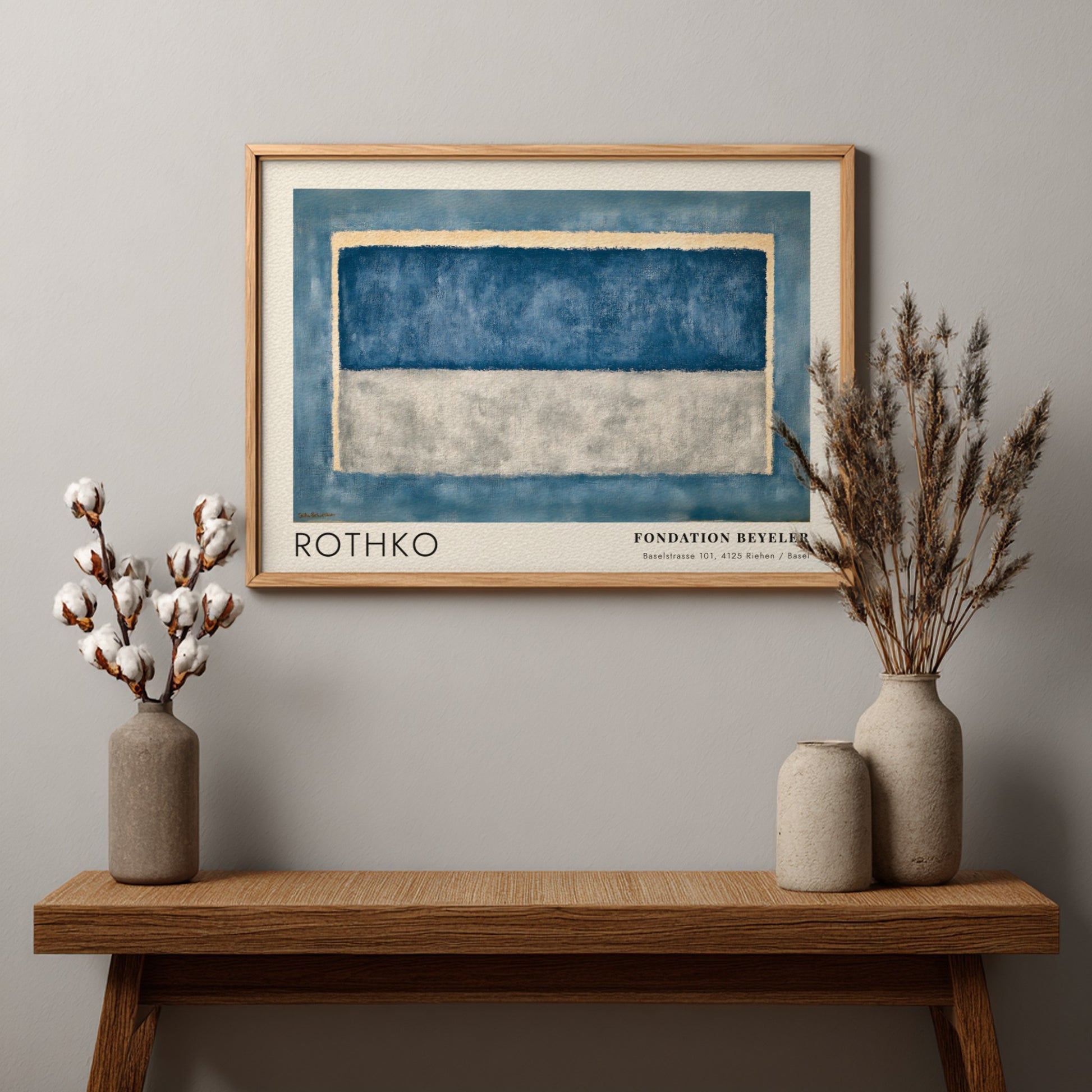Wall art poster featuring Mark Rothko's Licht und Leere in blue and grey tones.