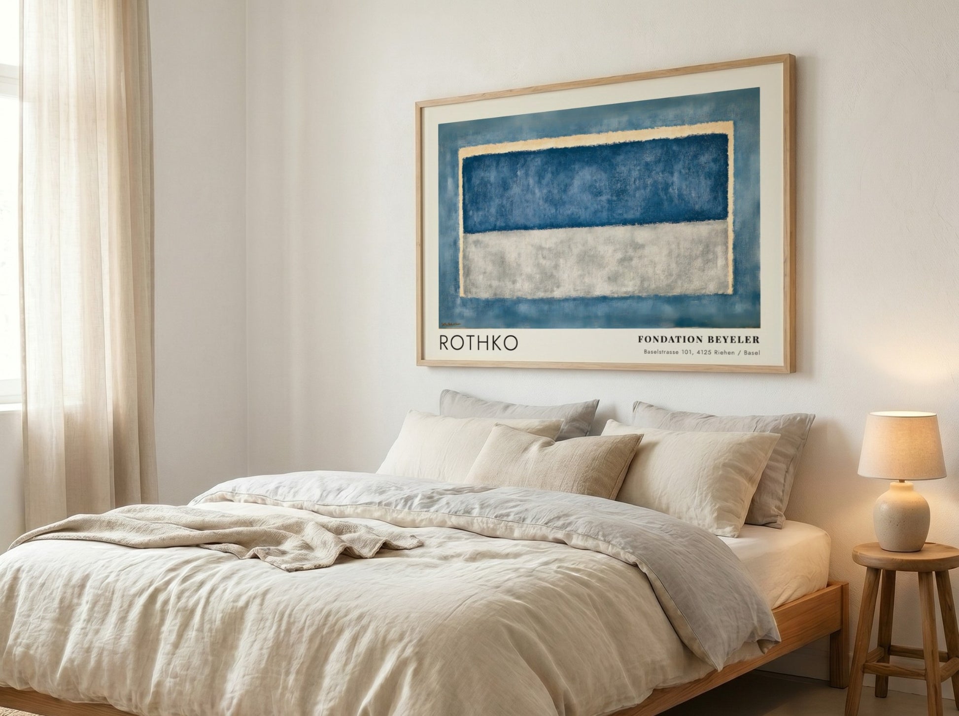 Wall art poster featuring Mark Rothko's Licht und Leere in blue and grey tones.