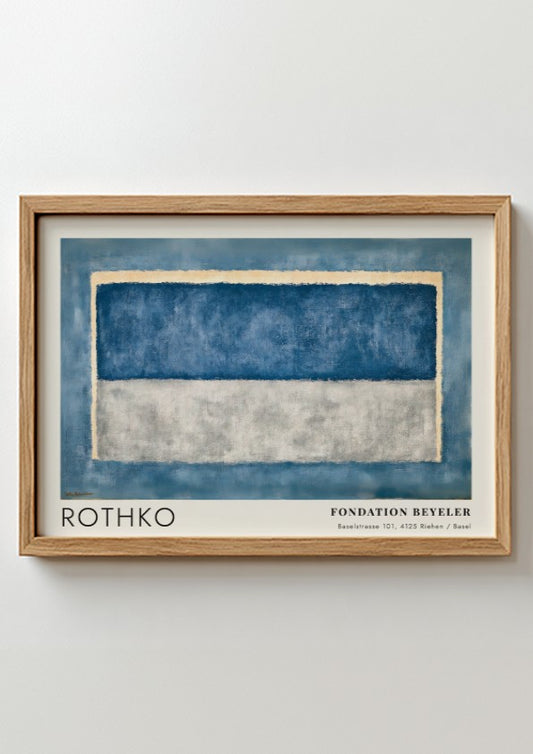 Wall art poster featuring Mark Rothko's Licht und Leere in blue and grey tones.