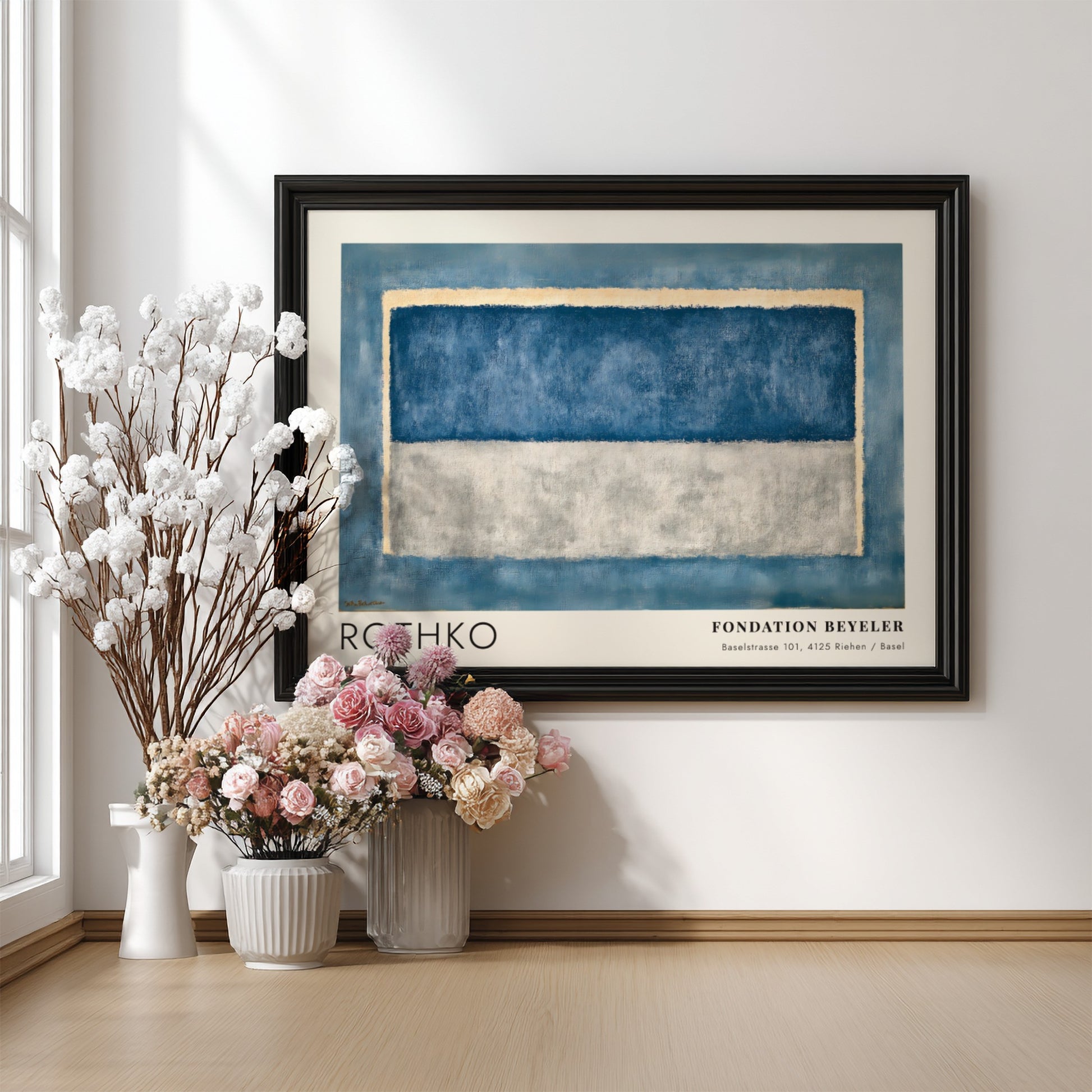 Wall art poster featuring Mark Rothko's Licht und Leere in blue and grey tones.