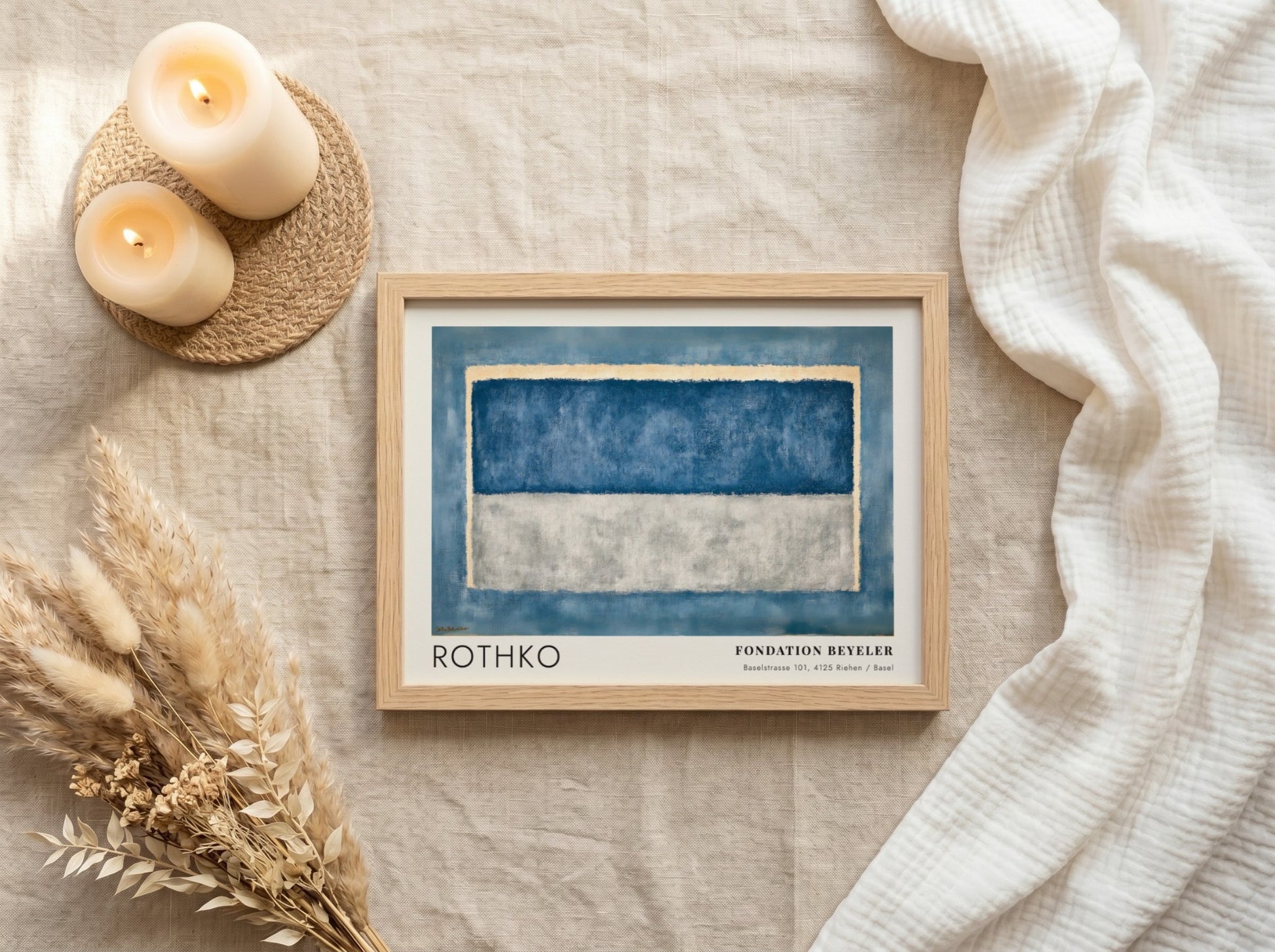 Wall art poster featuring Mark Rothko's Licht und Leere in blue and grey tones.