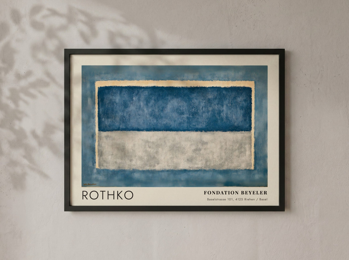 Wall art poster featuring Mark Rothko's Licht und Leere in blue and grey tones.
