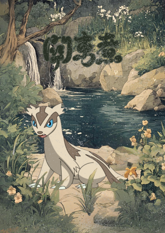 Linoone Poster: Japanese Style Legendary Pokemon Inspired Anime Artwork, Pokemon TCG Linoone