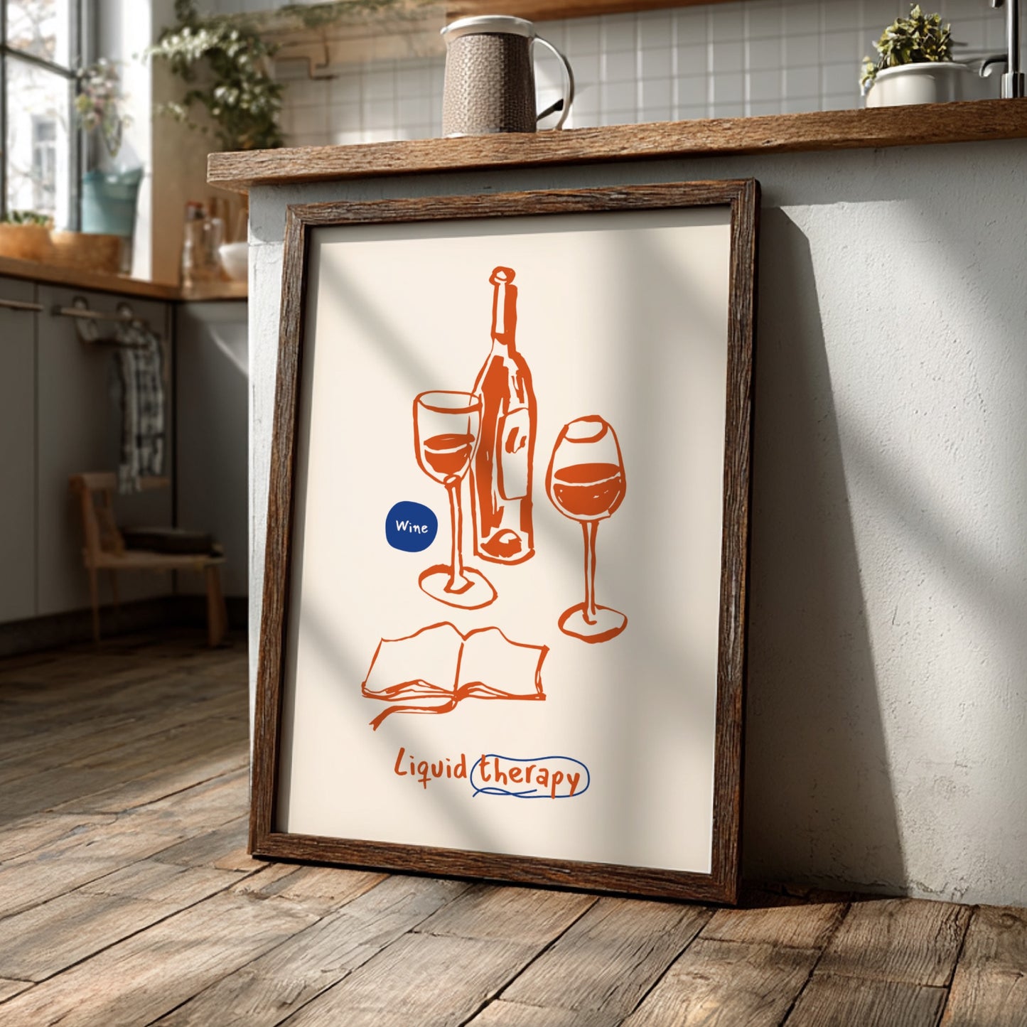 Liquid Therapy - Wine Poster | Relaxing Red Wine Wall Art Print