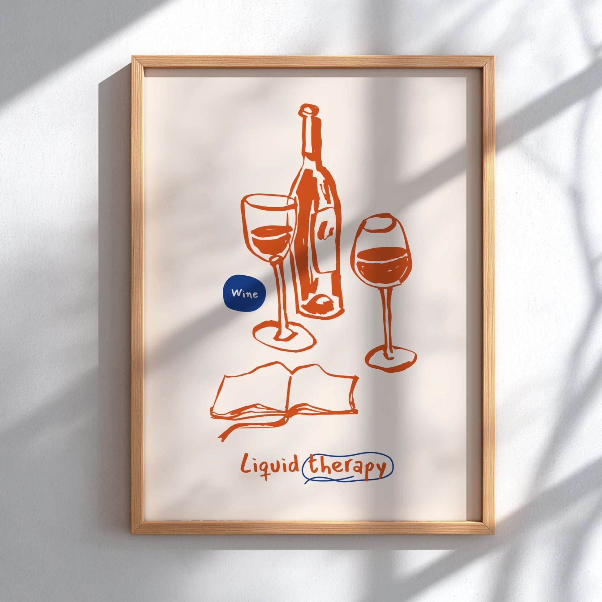 Liquid Therapy - Wine Poster | Relaxing Red Wine Wall Art Print