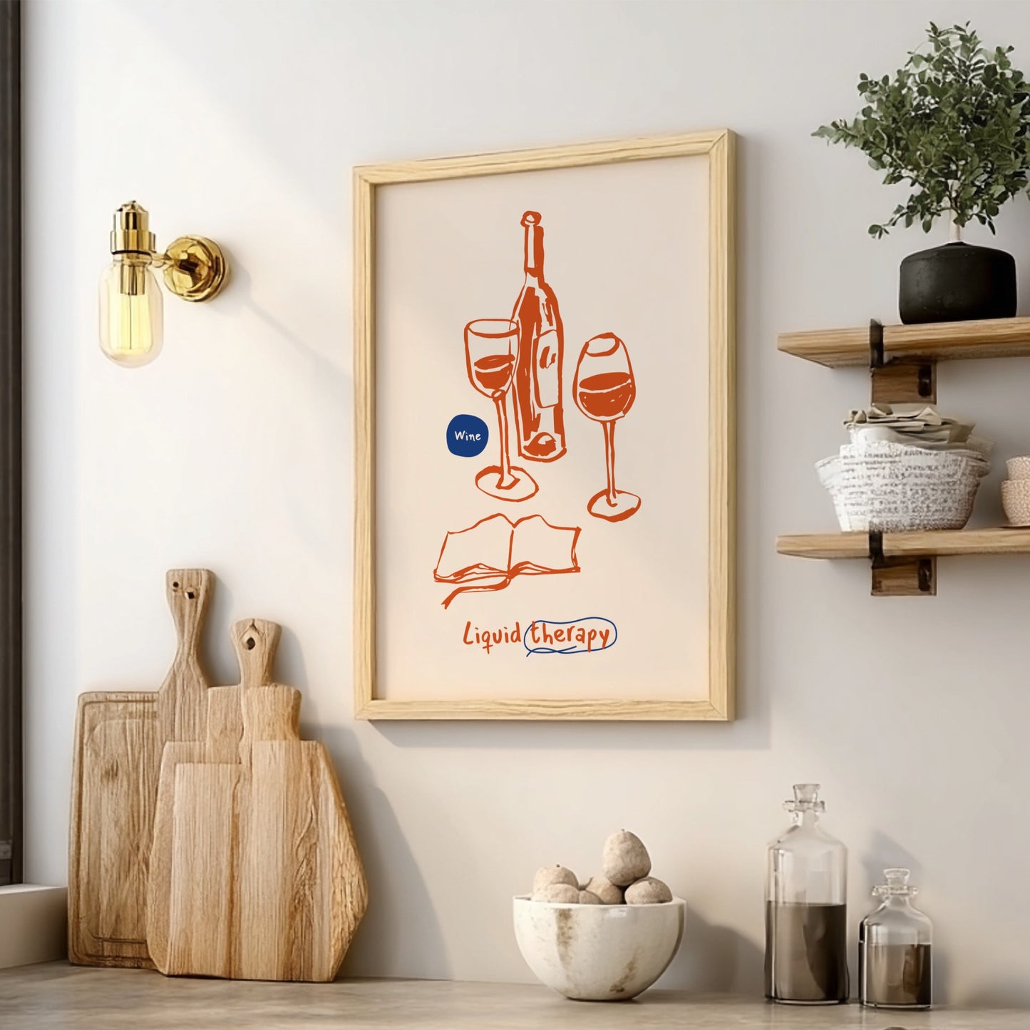 Liquid Therapy - Wine Poster | Relaxing Red Wine Wall Art Print