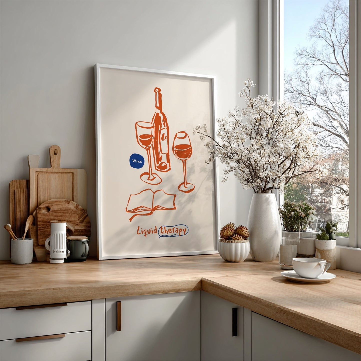 Liquid Therapy - Wine Poster | Relaxing Red Wine Wall Art Print