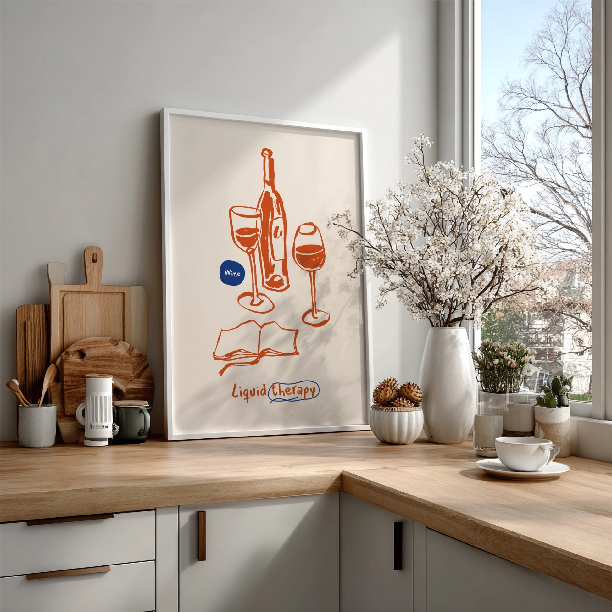 Liquid Therapy - Wine Poster | Relaxing Red Wine Wall Art Print