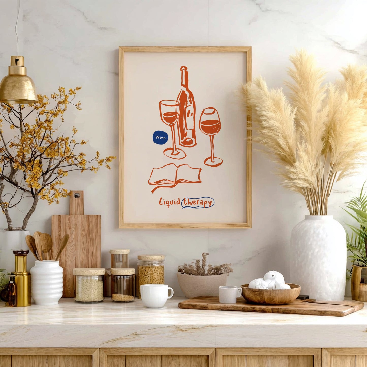 Liquid Therapy - Wine Poster | Relaxing Red Wine Wall Art Print