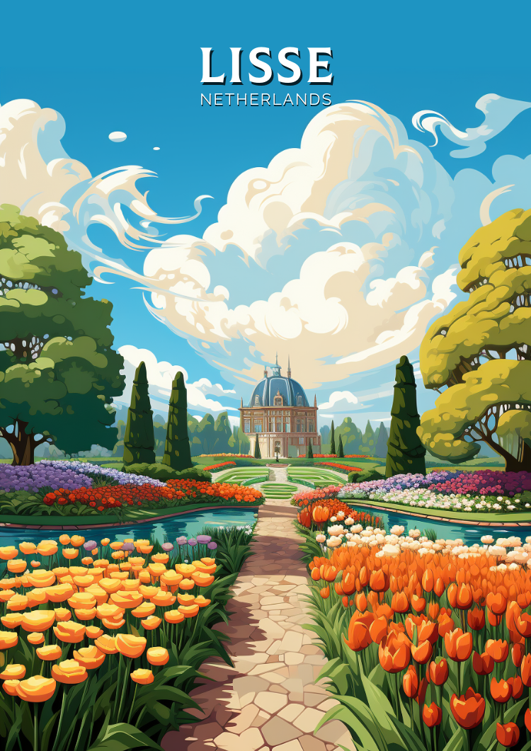 Europe LISSE TRAVEL POSTER - NETHERLAND ARTWORK