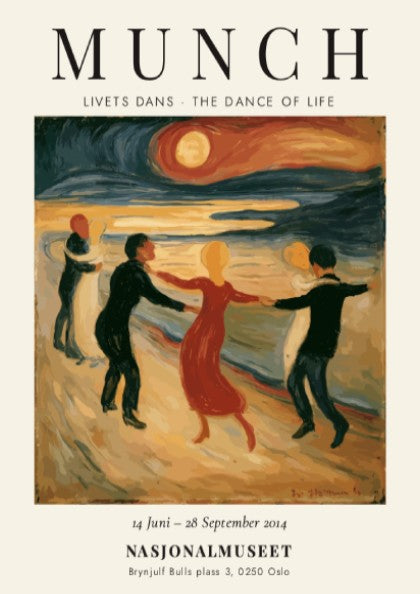 Edvard Munch poster featuring Livets Dans with vibrant colors and expressive style