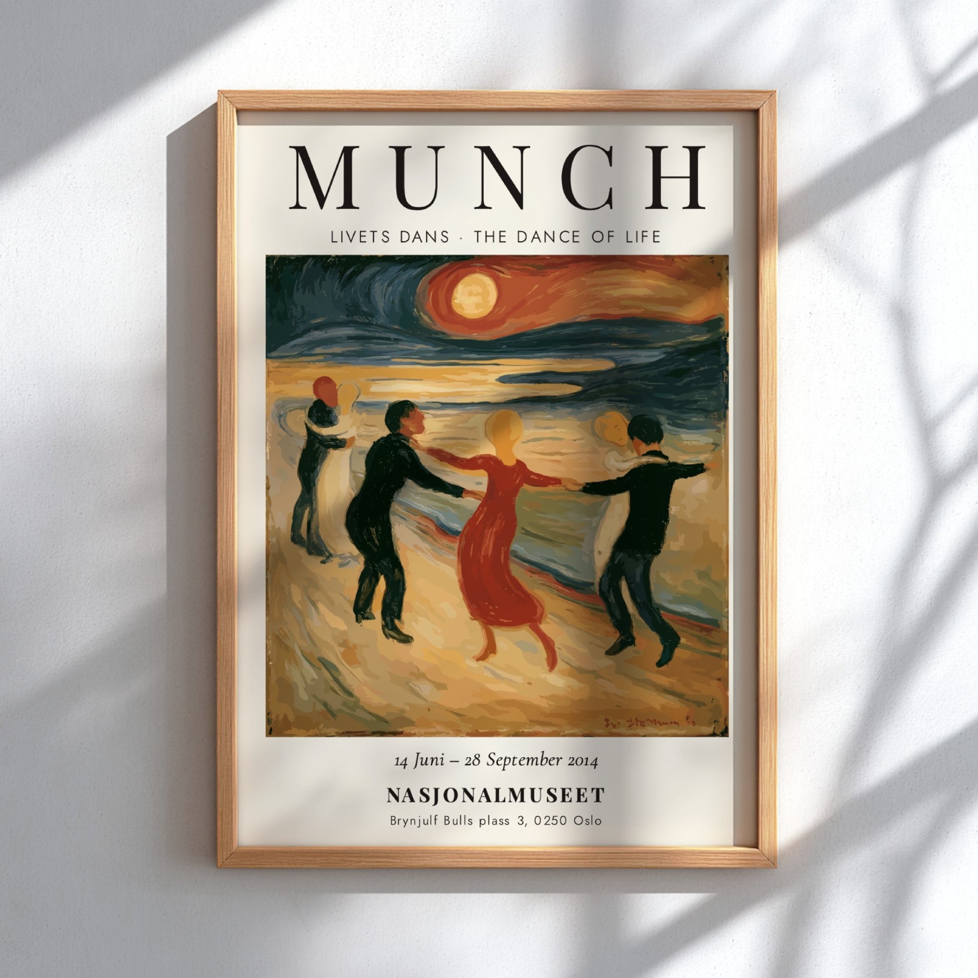 Edvard Munch poster featuring Livets Dans with vibrant colors and expressive style