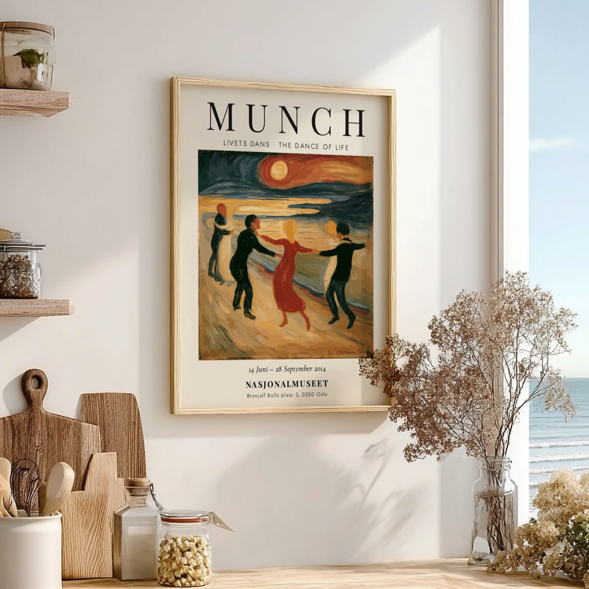 Edvard Munch poster featuring Livets Dans with vibrant colors and expressive style