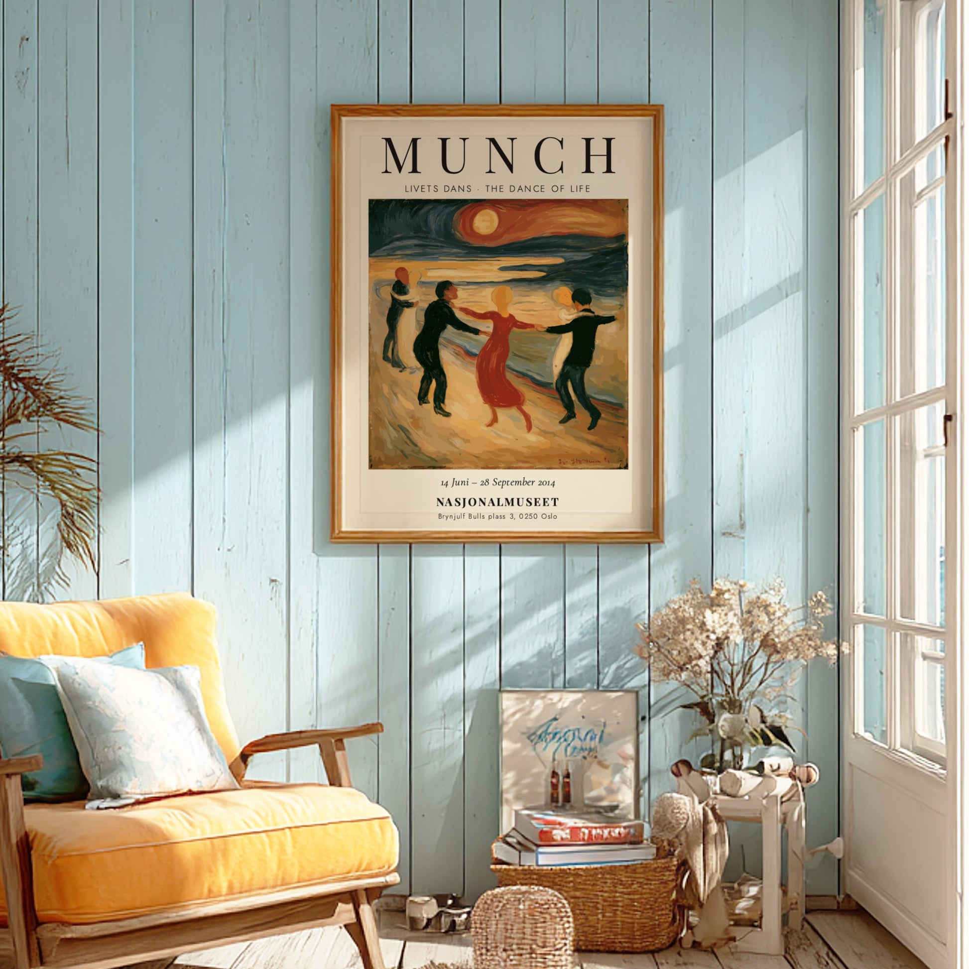 Edvard Munch poster featuring Livets Dans with vibrant colors and expressive style