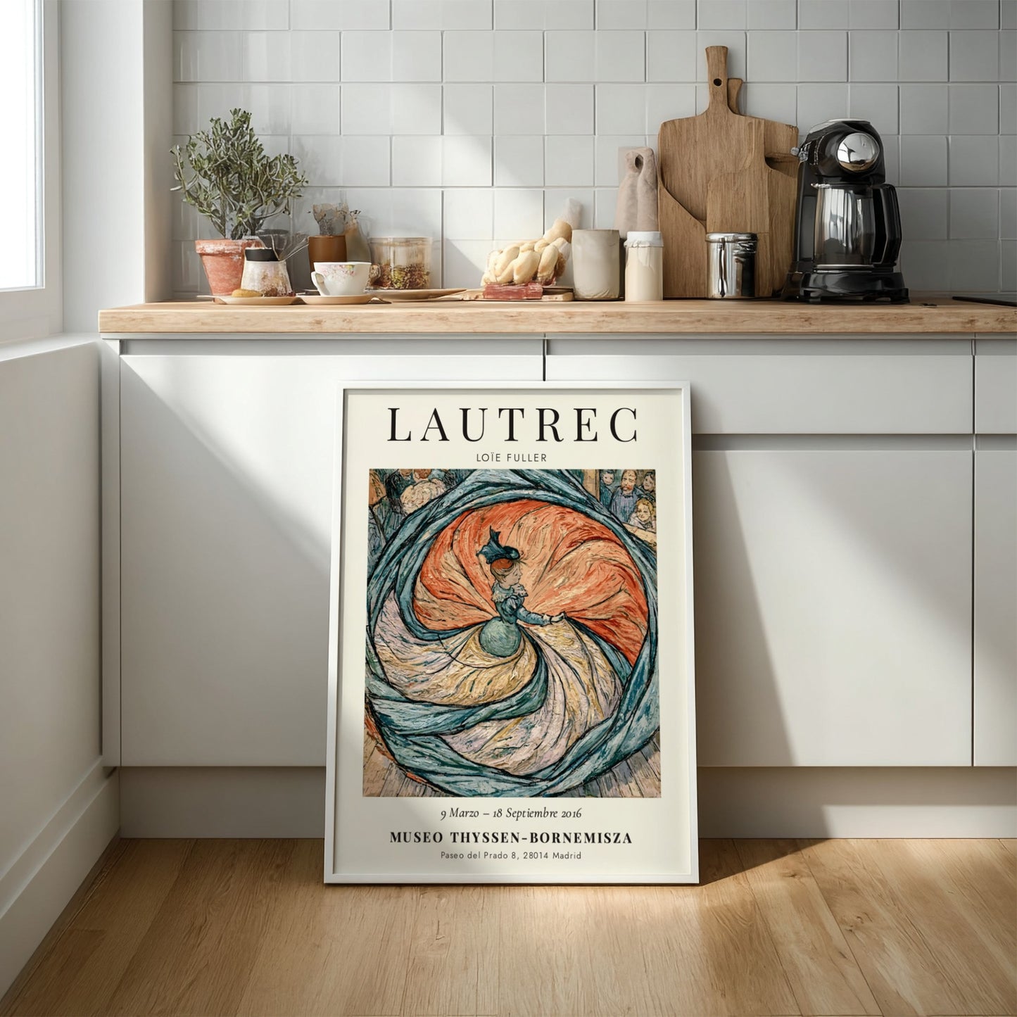 Toulouse-Lautrec poster featuring Loïe Fuller in vibrant colors and dynamic movement