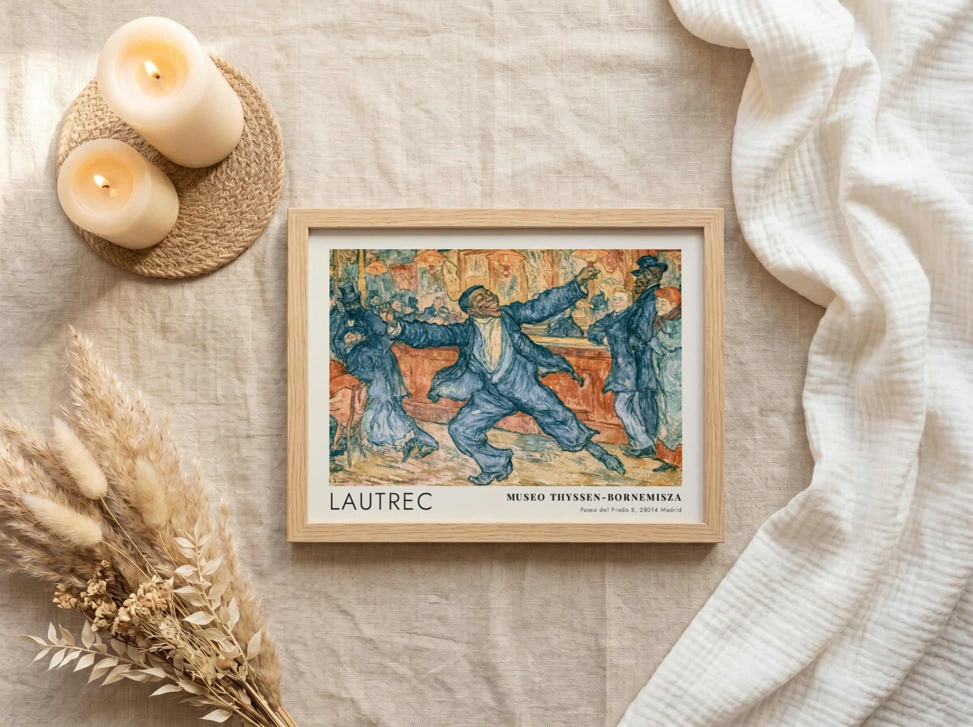 Wall art poster featuring a Lautrec painting of a dancer in a tavern