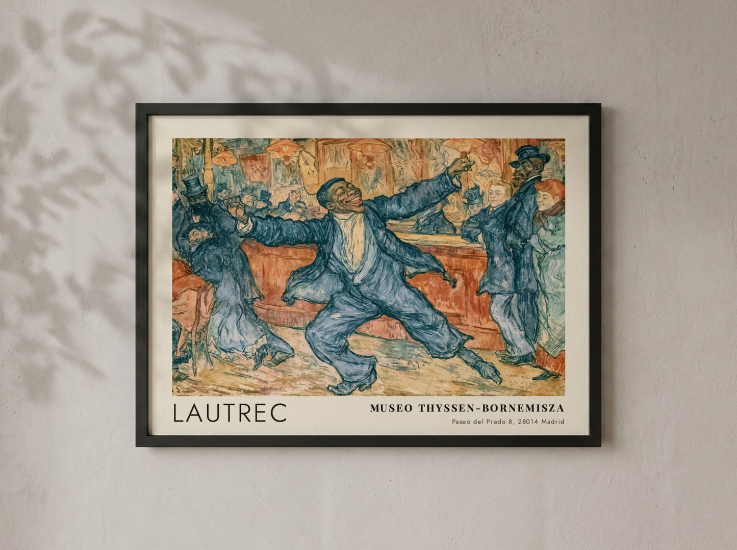 Wall art poster featuring a Lautrec painting of a dancer in a tavern