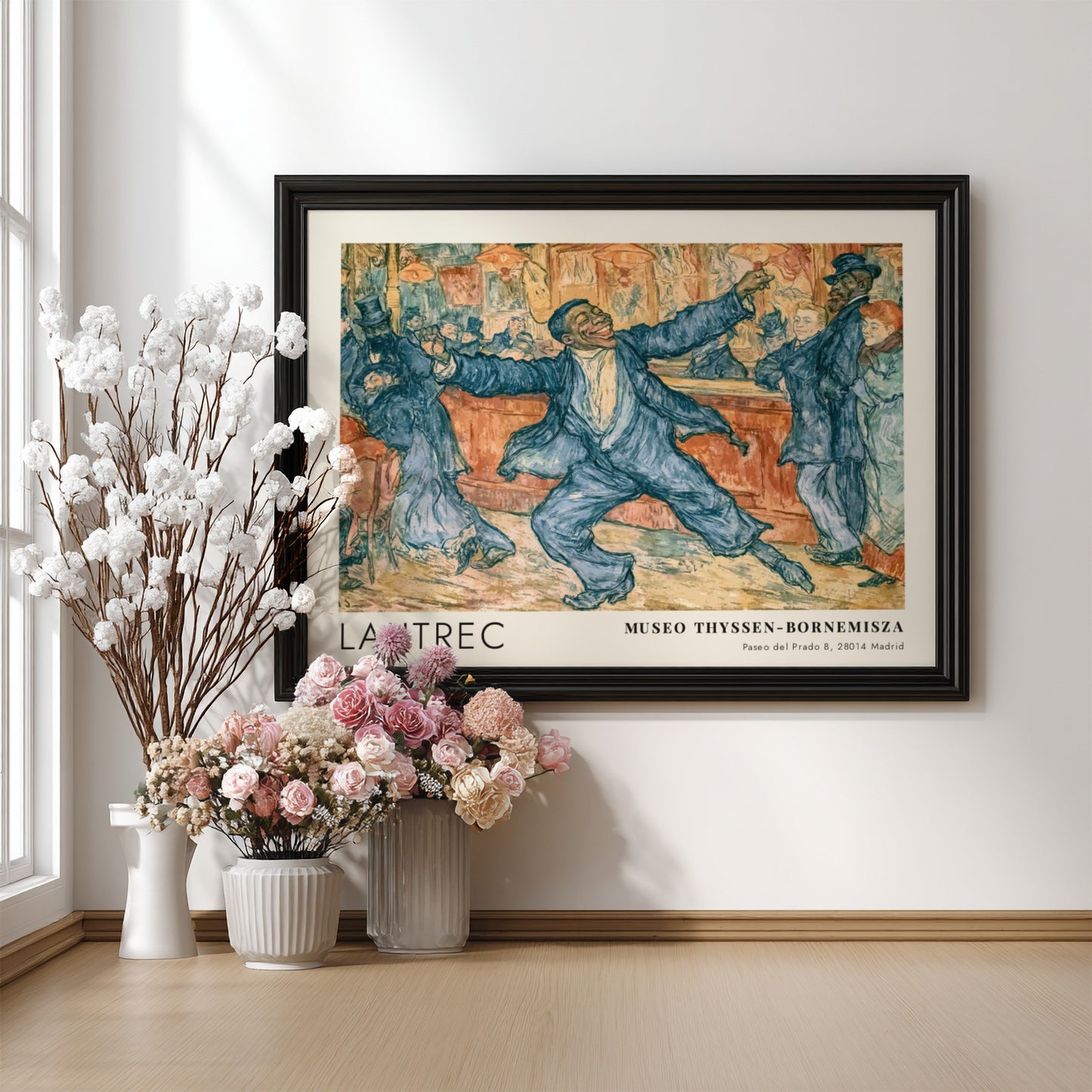 Wall art poster featuring a Lautrec painting of a dancer in a tavern