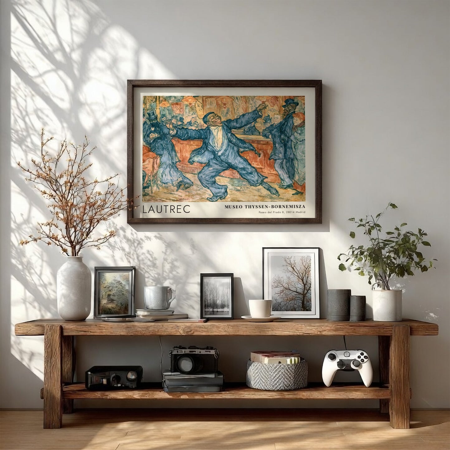 Wall art poster featuring a Lautrec painting of a dancer in a tavern