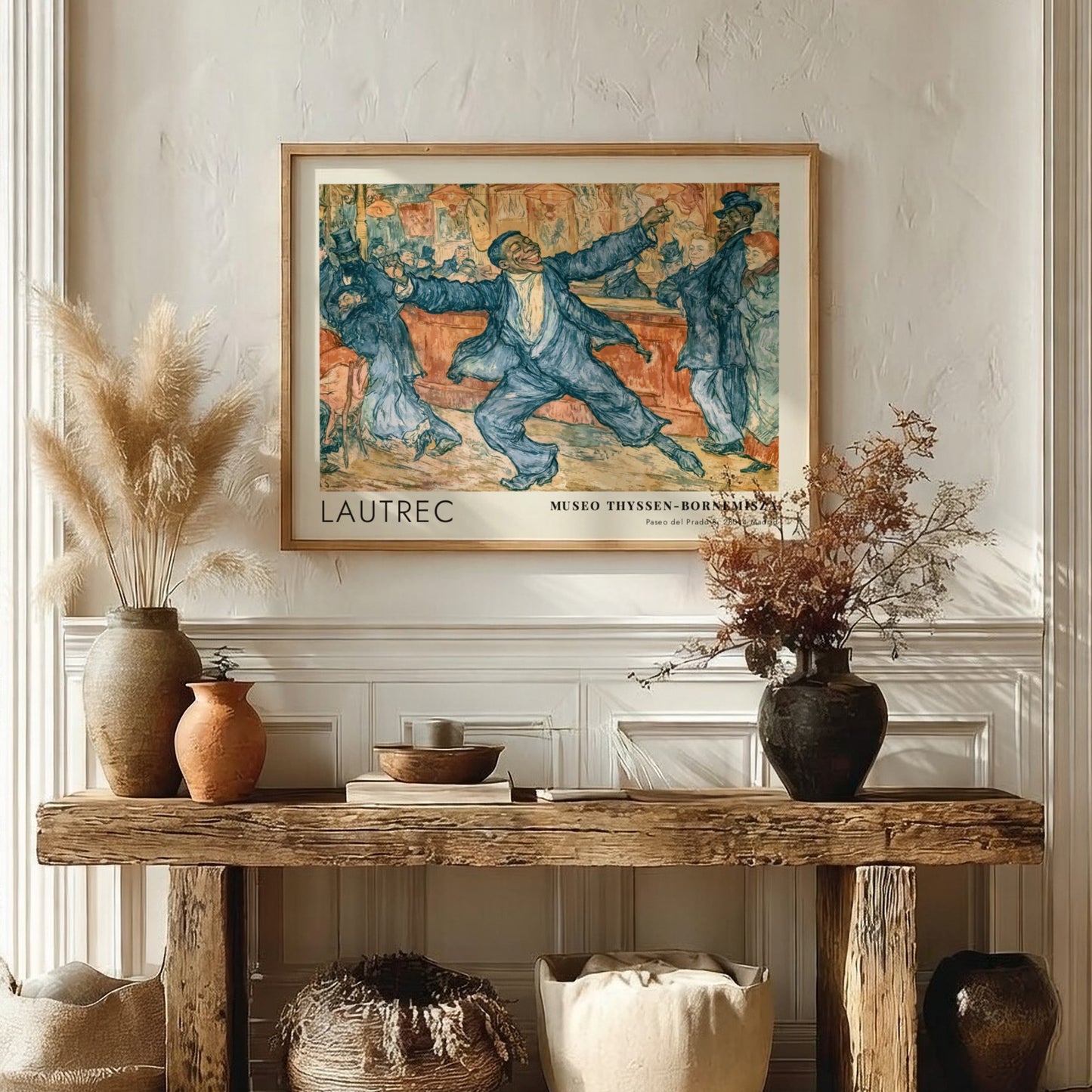 Wall art poster featuring a Lautrec painting of a dancer in a tavern