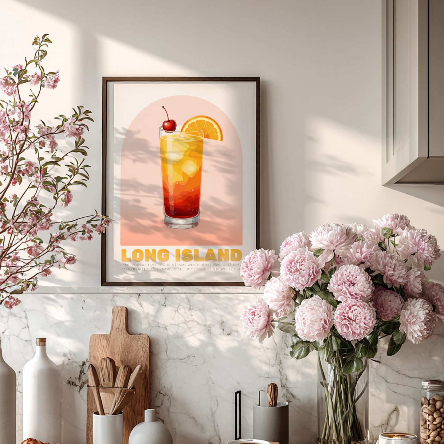 Long Island Ice Tea Cocktail Poster - Drinks Wall Art