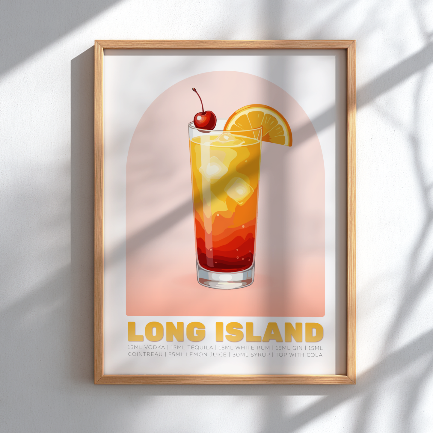 Long Island Ice Tea Cocktail Poster - Drinks Wall Art