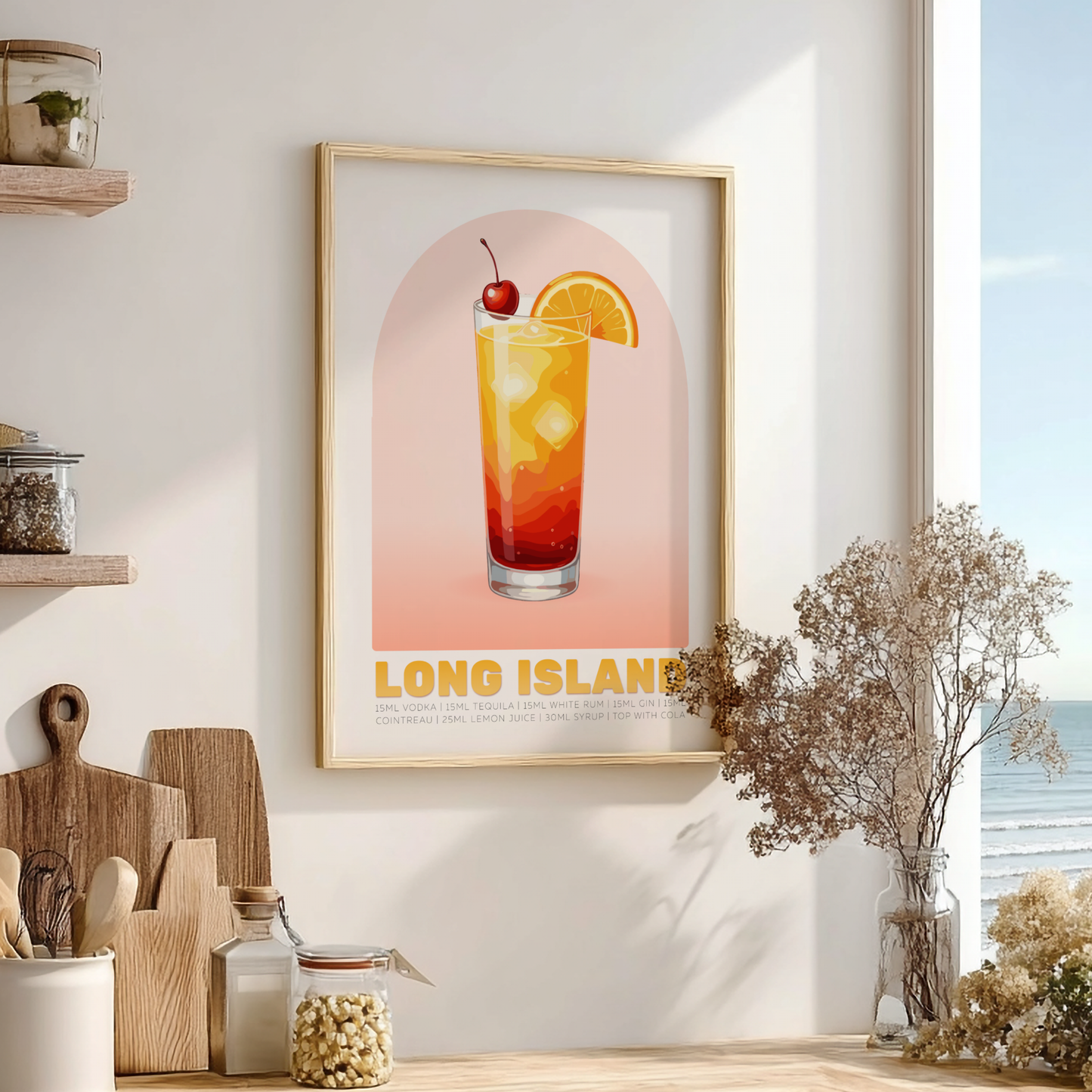 Long Island Ice Tea Cocktail Poster - Drinks Wall Art