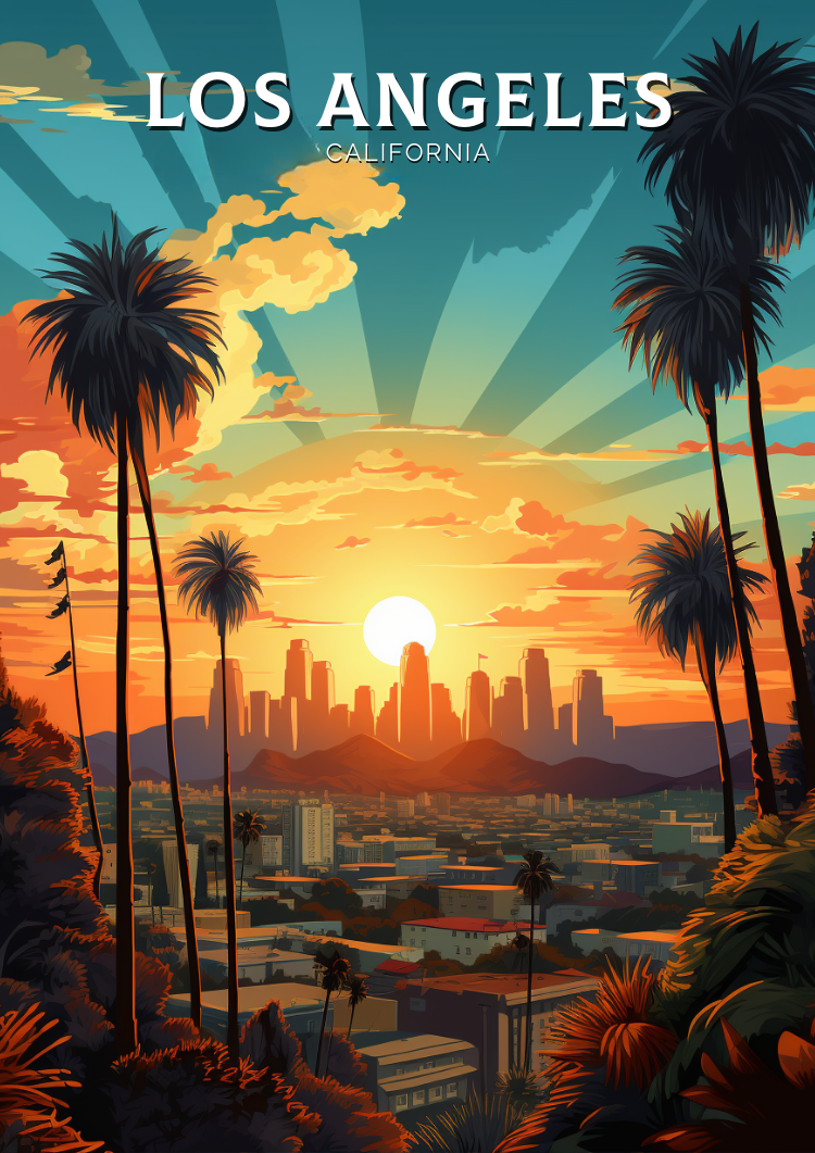 North AmericaLOS ANGELES TRAVEL PRINT - CALIFORNIA ARTWORK