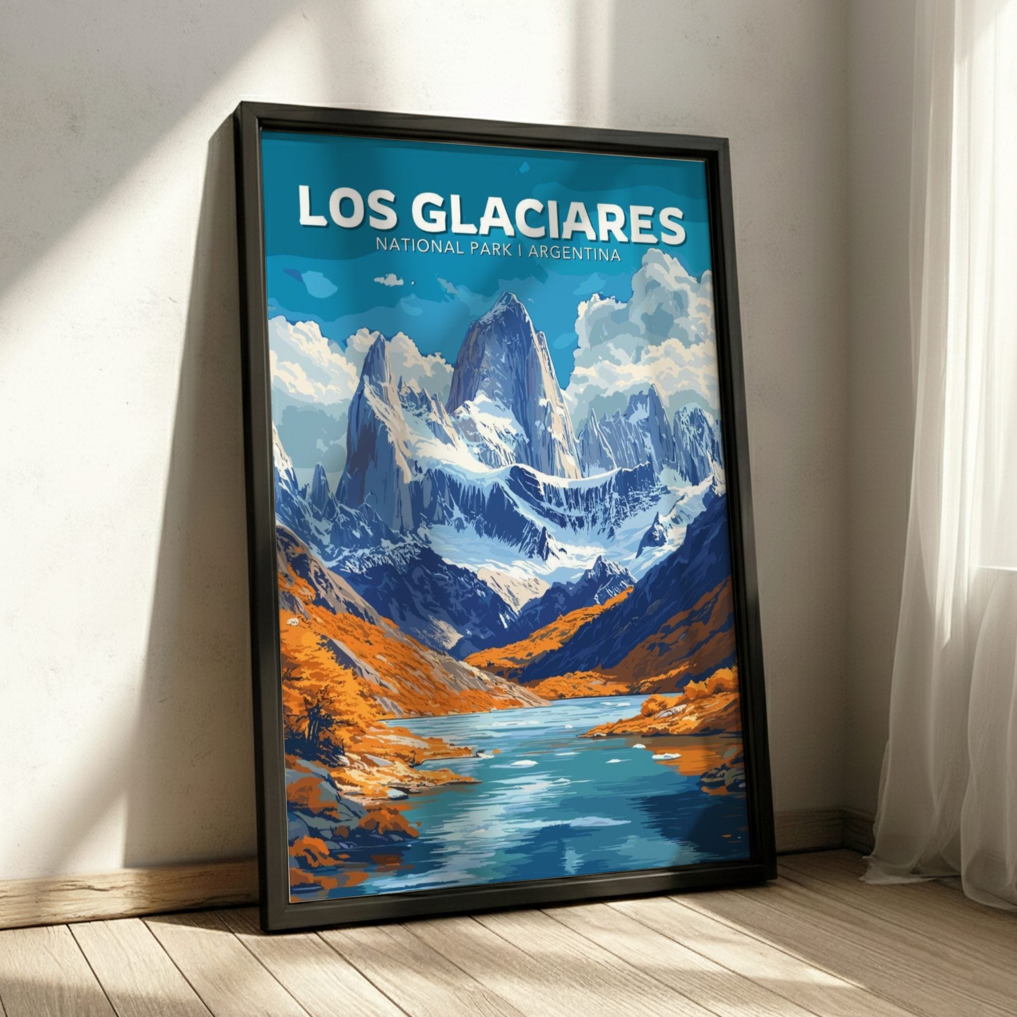 South America LOS GLACIARES POSTER - ARGENTINA NATIONAL PARK ARTWORK