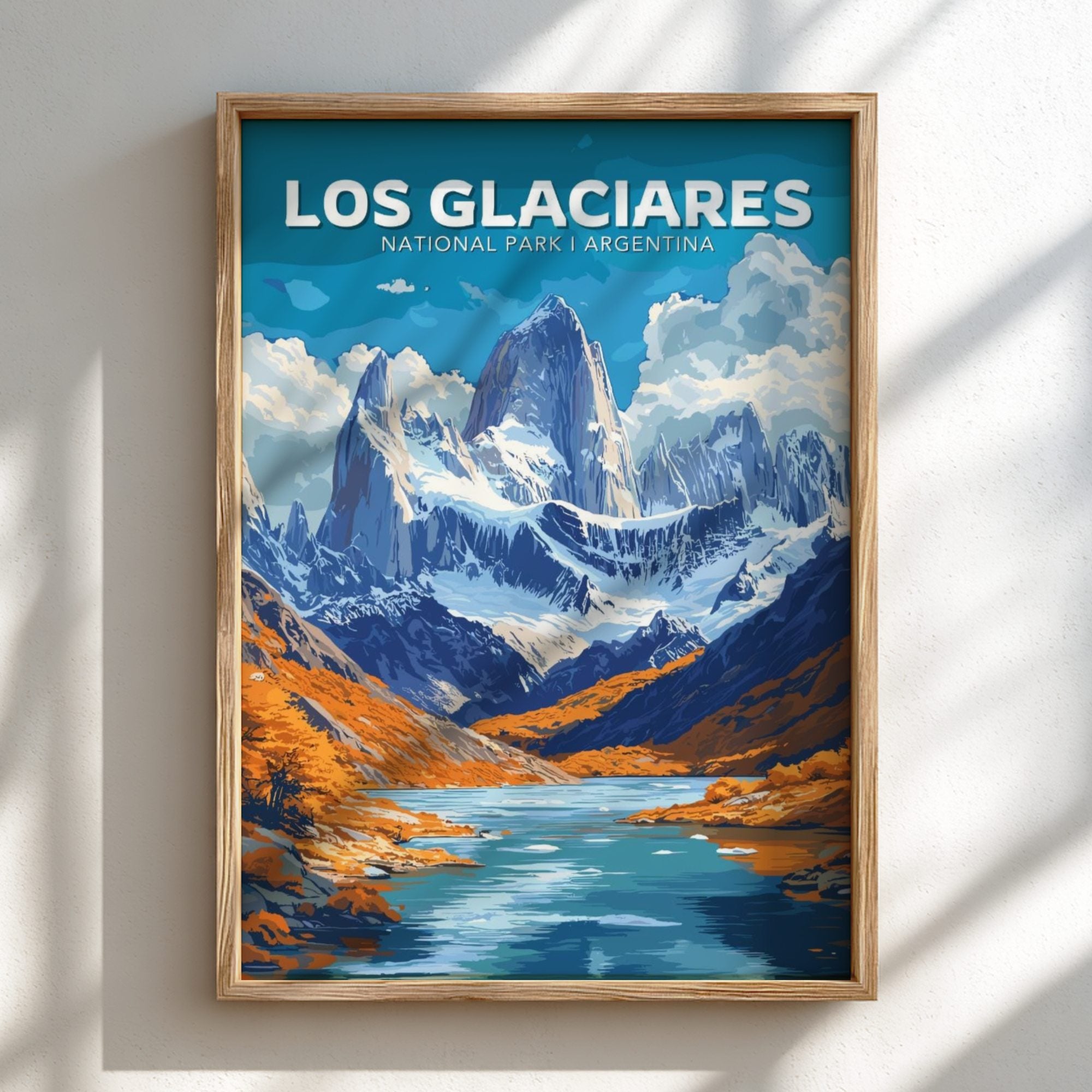South America LOS GLACIARES POSTER - ARGENTINA NATIONAL PARK ARTWORK