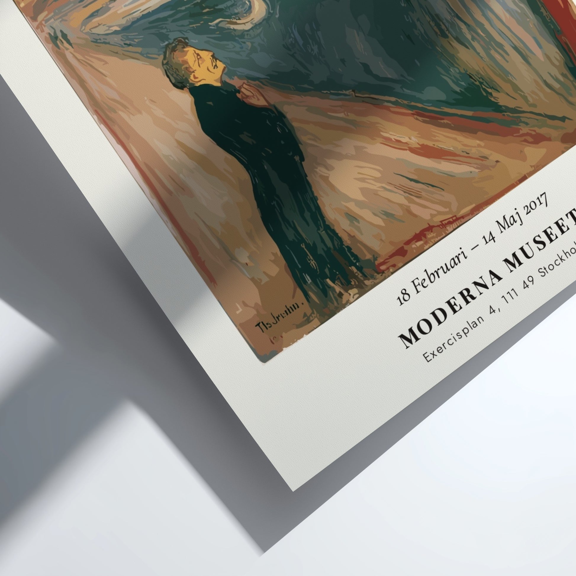 Edvard Munch poster featuring Løsrivelse Separation with swirling colors and expressionist style